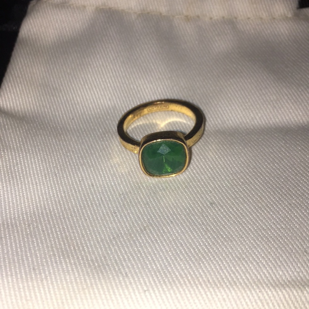 Coach emerald costume jewelry ring
